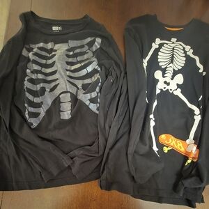 Crazy 8 Skeleton Graphic Long Sleeve Tees - Black and White